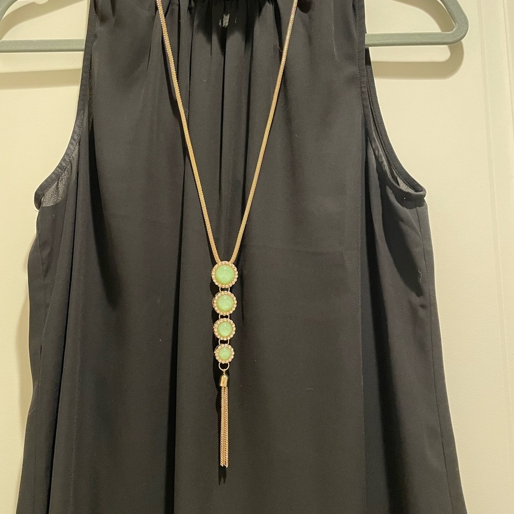 Brand new never worn beautiful gold and sea green necklace.